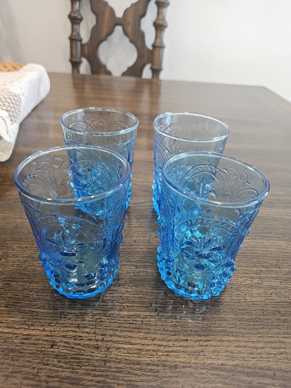 Vintage Zrike Renaissance Aqua Blue Fleur-De-Lis Drinking  Glasses – Set of 4